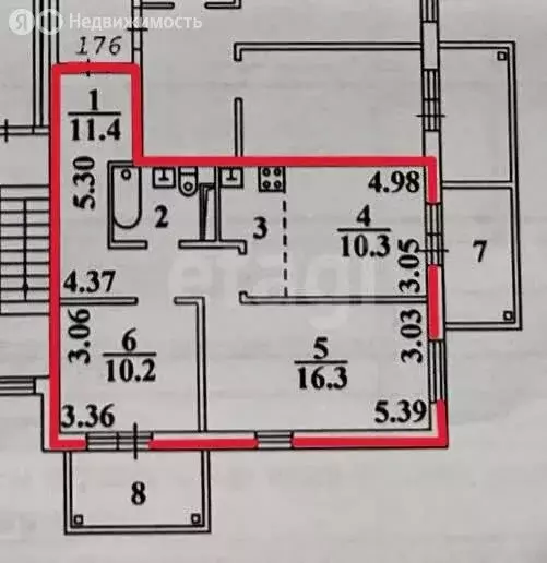3-комнатная квартира: Новосибирск, улица Гаранина, 39 (56 м) - Фото 1