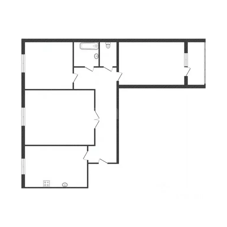 3-к кв. Курганская область, Половинский муниципальный округ, Сумки ст. ... - Фото 1