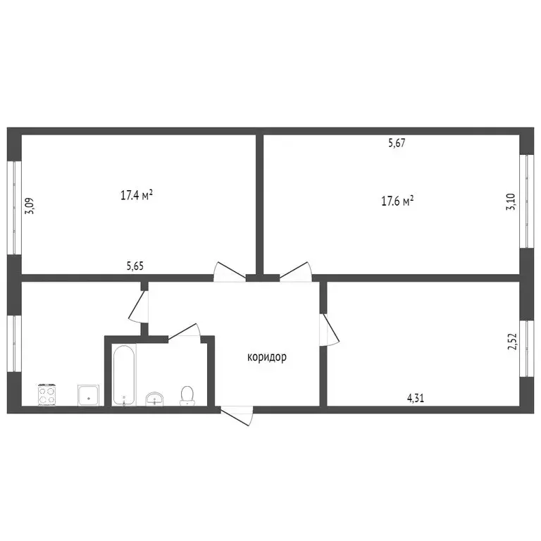3-комнатная квартира: Тобольск, 4-й микрорайон, 31А (62.5 м) - Фото 0