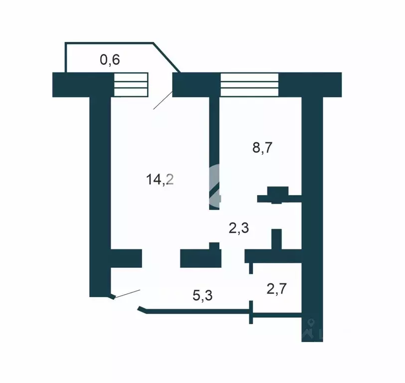 1-к кв. Новосибирская область, Искитим Нагорная ул., 22 (35.3 м) - Фото 2