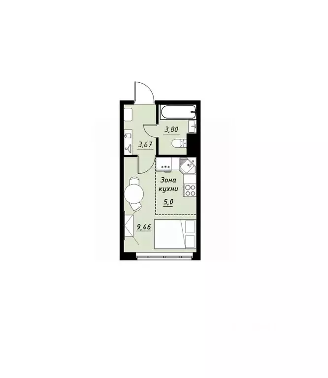 Студия Тамбовская область, Тамбов Телецентр мкр, Строганов жилой ... - Фото 1