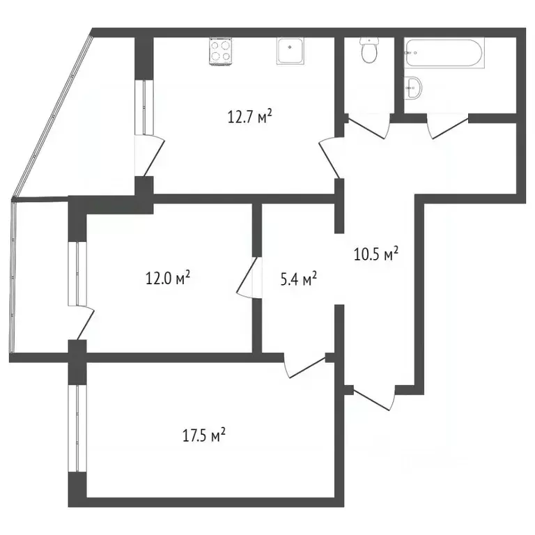 2-к кв. Крым, Симферополь ул. Маршала Жукова (61.7 м) - Фото 0