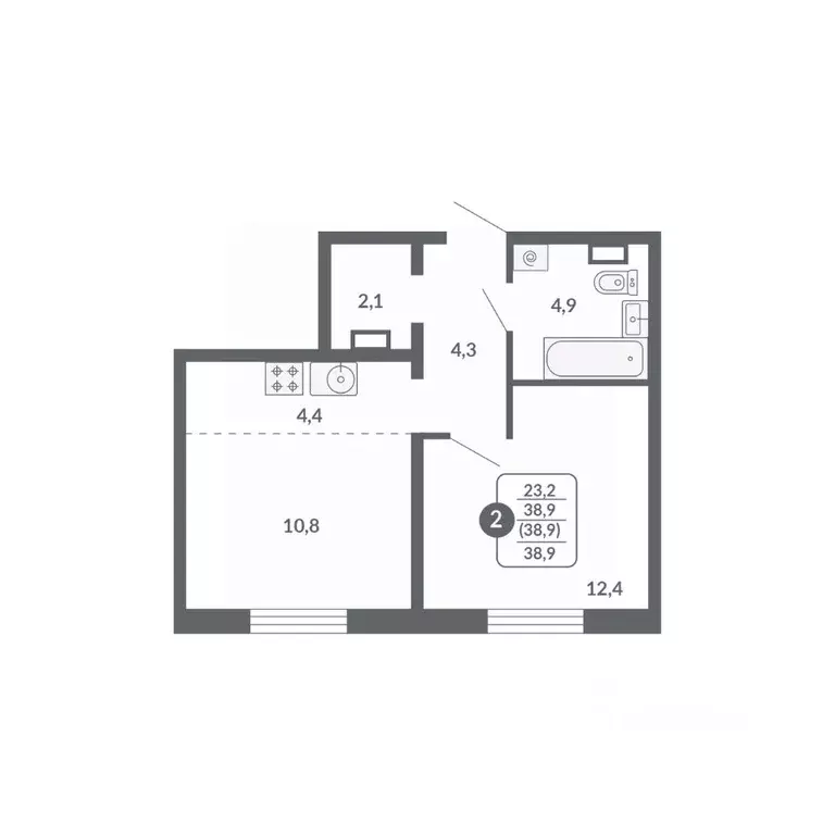 2-к кв. Кировская область, Киров ул. Потребкооперации, 34 (38.9 м) - Фото 0