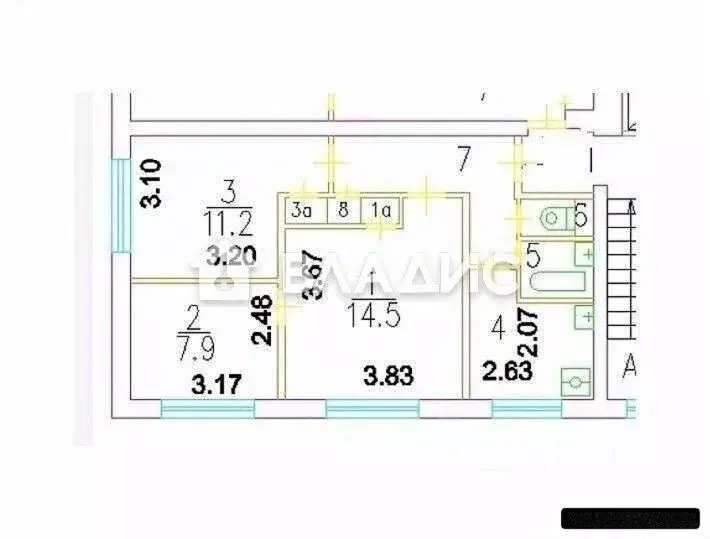 3-к кв. Москва Севанская ул., 9К3 (50.5 м) - Фото 2