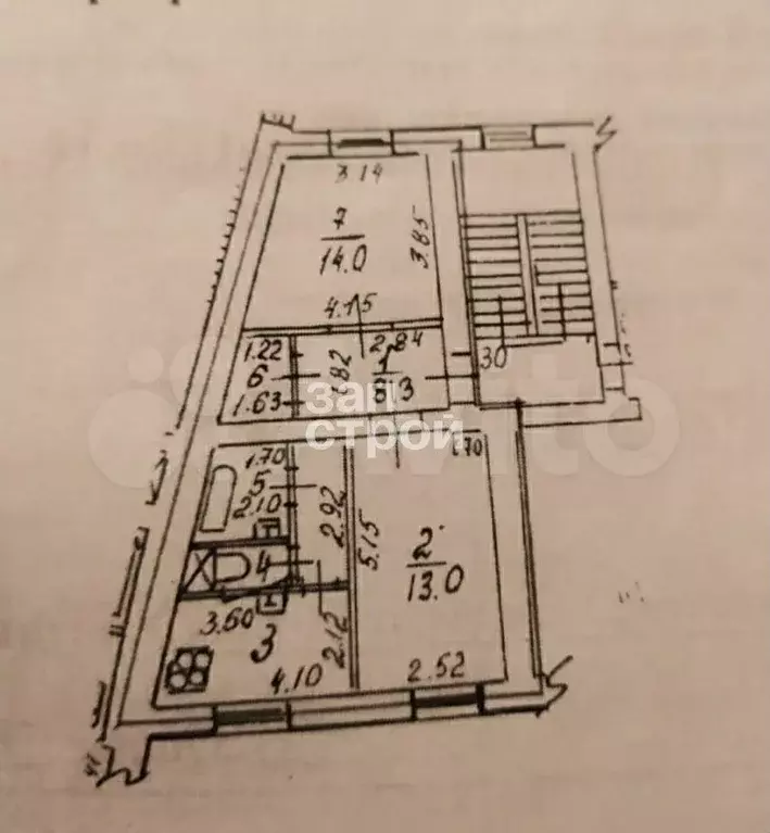 2-к. квартира, 50,6 м, 5/5 эт. - Фото 0