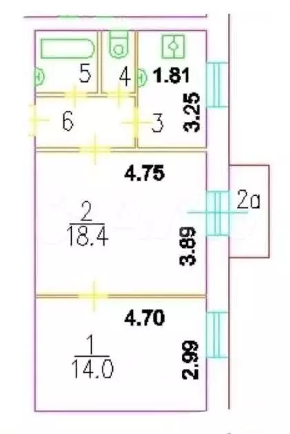 2-к. квартира, 47 м, 5/5 эт. - Фото 0