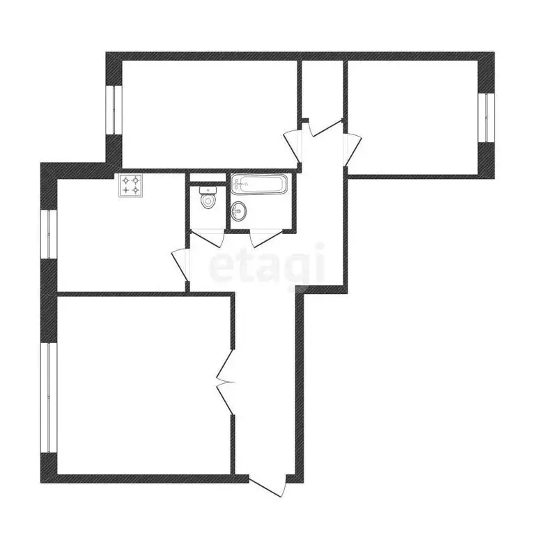 4-комнатная квартира: Тобольск, 7-й микрорайон, 10 (80 м) - Фото 1