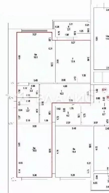2-к кв. Калининградская область, Калининград проезд Крымский, 2 (62.2 ... - Фото 2