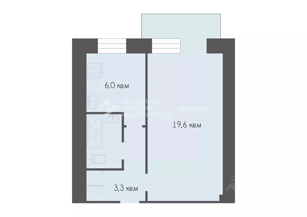 1-к кв. Рязанская область, Рязань ул. Есенина, 72/2 (32.7 м) - Фото 1