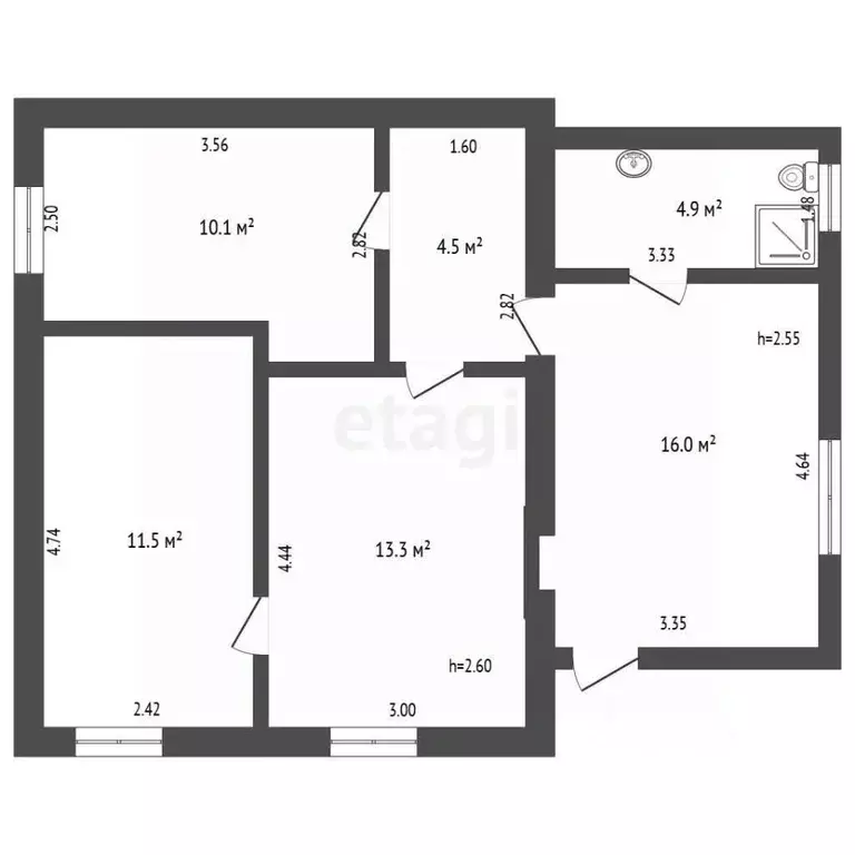 Дом в Крым, Сакский район, с. Уютное ул. Вольная, 23 (65 м) - Фото 2