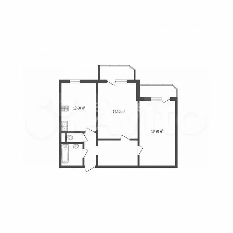2-к. квартира, 64 м, 1/10 эт. - Фото 0