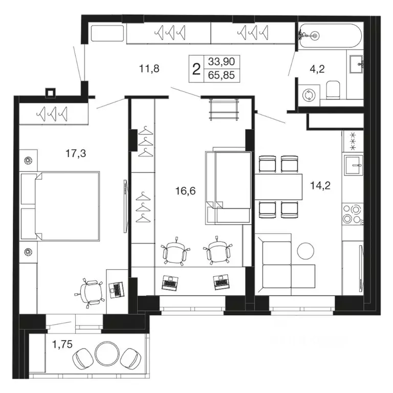 2-к кв. Московская область, Апрелевка Наро-Фоминский городской округ, ... - Фото 1
