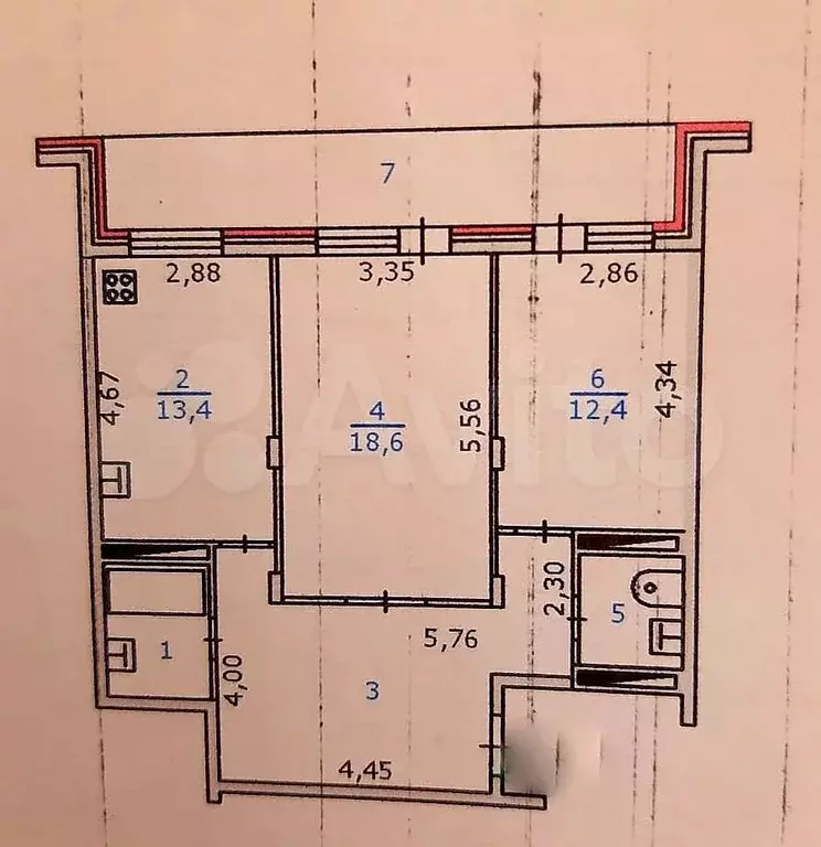 2-к. квартира, 68,5 м, 8/12 эт. - Фото 0