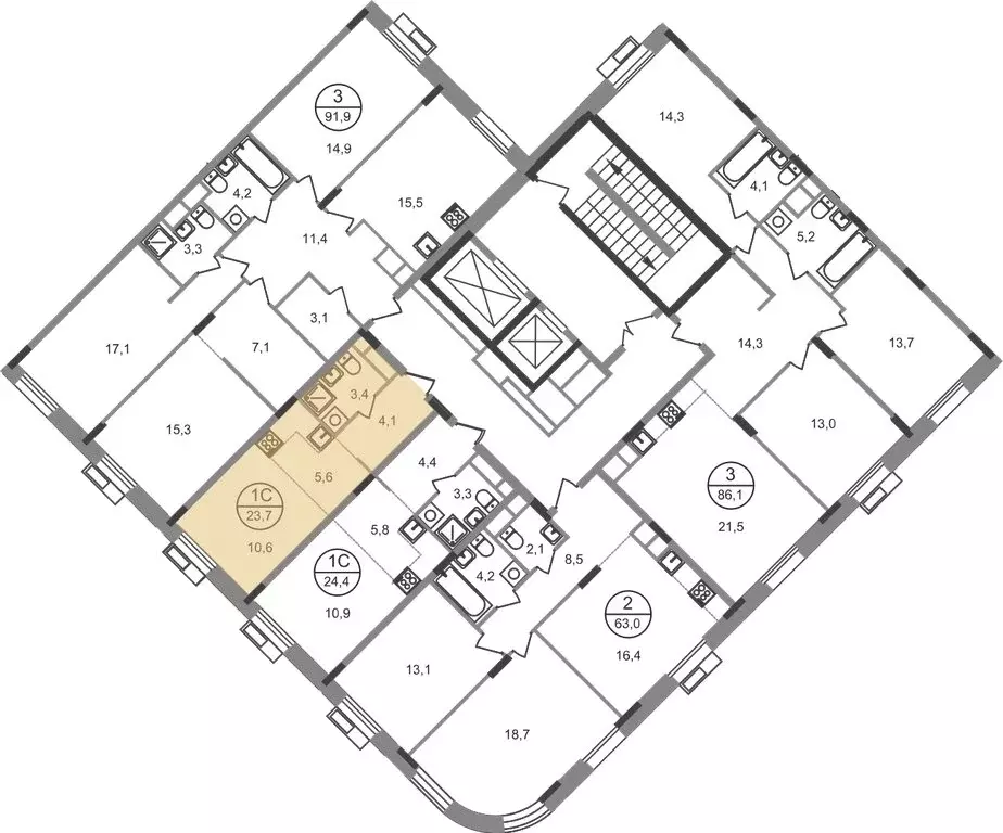 Квартира-студия: посёлок городского типа Заречье, жилой комплекс ... - Фото 2