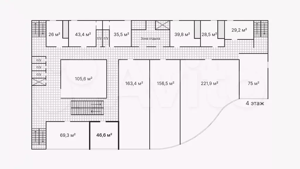 Офис, 46.6 м - Фото 0