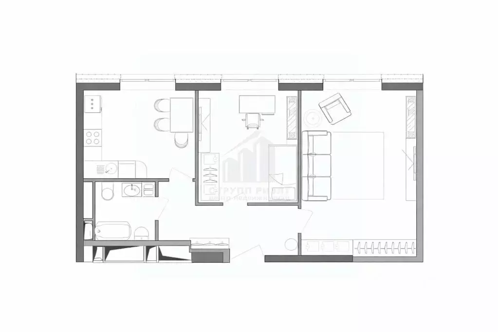 2-к кв. Калининградская область, Калининград ул. Верещагина, 2 (52.0 ... - Фото 2