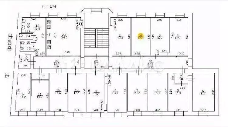 Комната Санкт-Петербург наб. Реки Фонтанки, 137 (17.9 м) - Фото 1