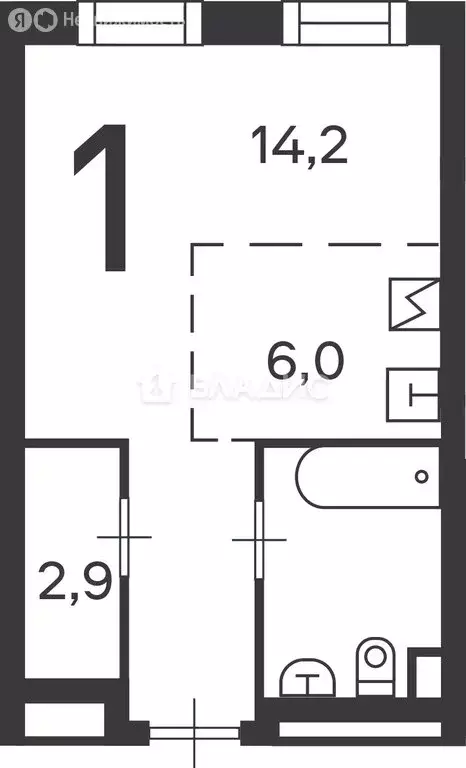 Квартира-студия: Москва, Клинская улица, 2Ак7 (33 м) - Фото 2