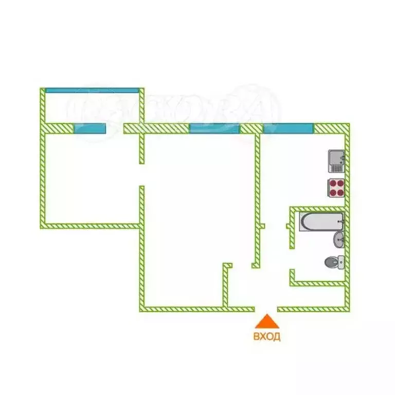 2-комнатная квартира: Тюмень, улица 50 лет Октября, 68 (36.1 м) - Фото 2