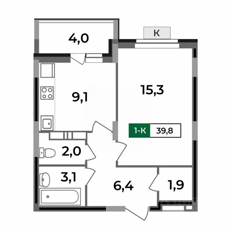 1-к кв. Владимирская область, Ковров Солнечный мкр,  (39.8 м) - Фото 0
