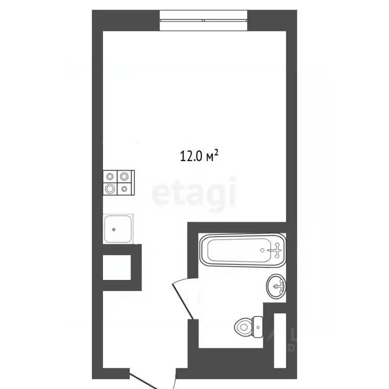 Студия Тюменская область, Тюмень Ставропольская ул., 160 (24.0 м) - Фото 2