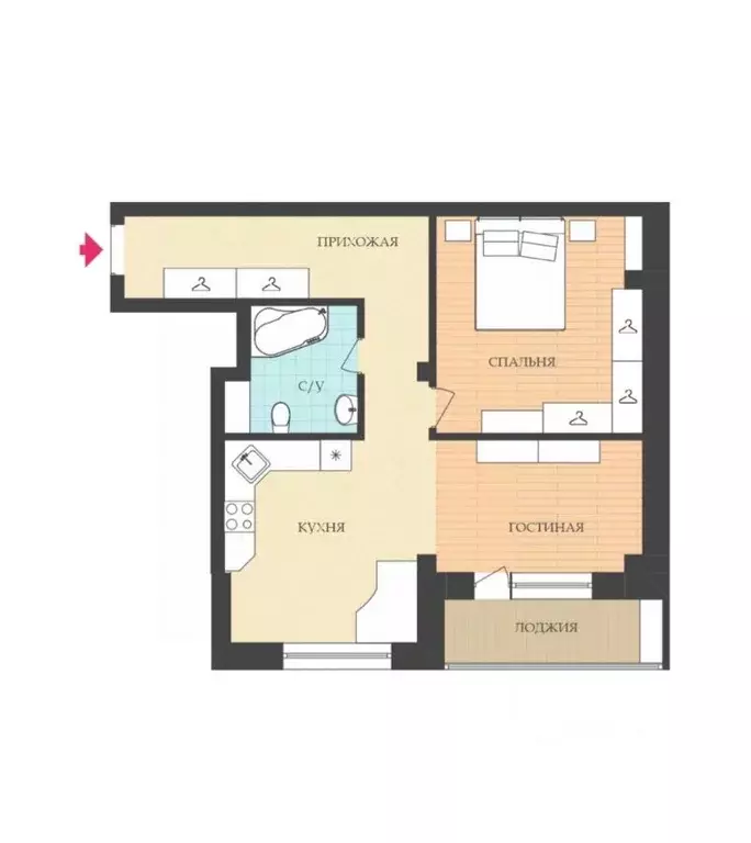 Студия Челябинская область, Челябинск ул. Бейвеля, 14 (66.1 м) - Фото 2