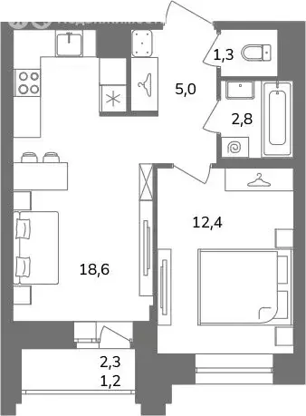 1-комнатная квартира: Санкт-Петербург, Фрунзенский район, ... - Фото 1