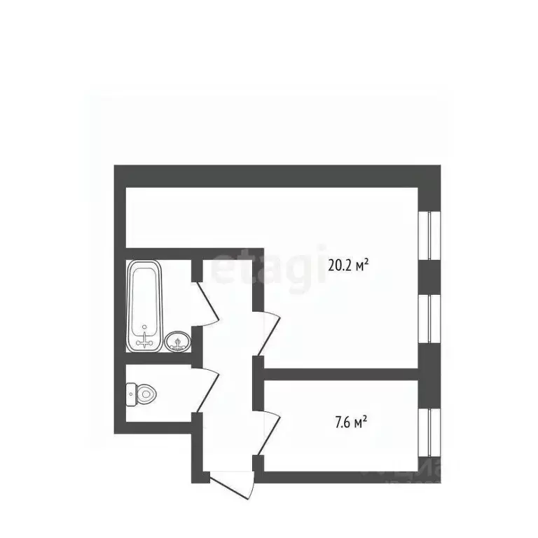 1-к кв. Карелия, Кондопога Пролетарская ул., 21 (36.6 м) - Фото 1