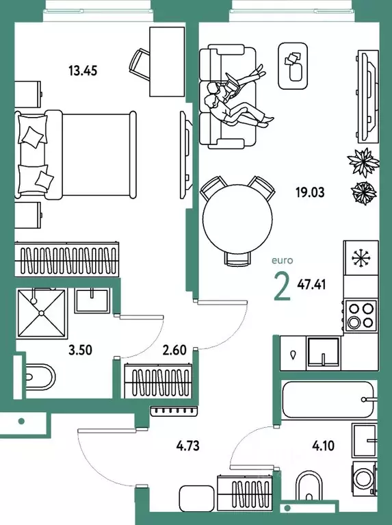 2-к кв. Московская область, Мытищи Страна.Парковая жилой комплекс ... - Фото 1
