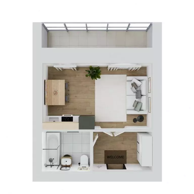 Квартира-студия: Новосибирск, улица Юности, 9 (28.77 м) - Фото 2