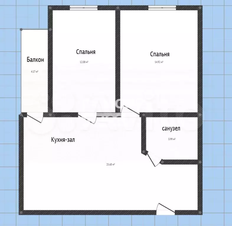 2-к. квартира, 60 м, 2/5 эт. - Фото 0
