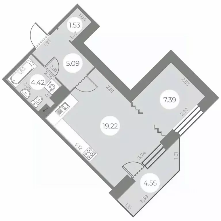 Студия Санкт-Петербург ул. Маршала Захарова, 10 (39.02 м) - Фото 0