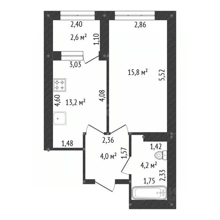 1-к кв. Башкортостан, Уфа ул. Бородинская, 19 (37.2 м) - Фото 2