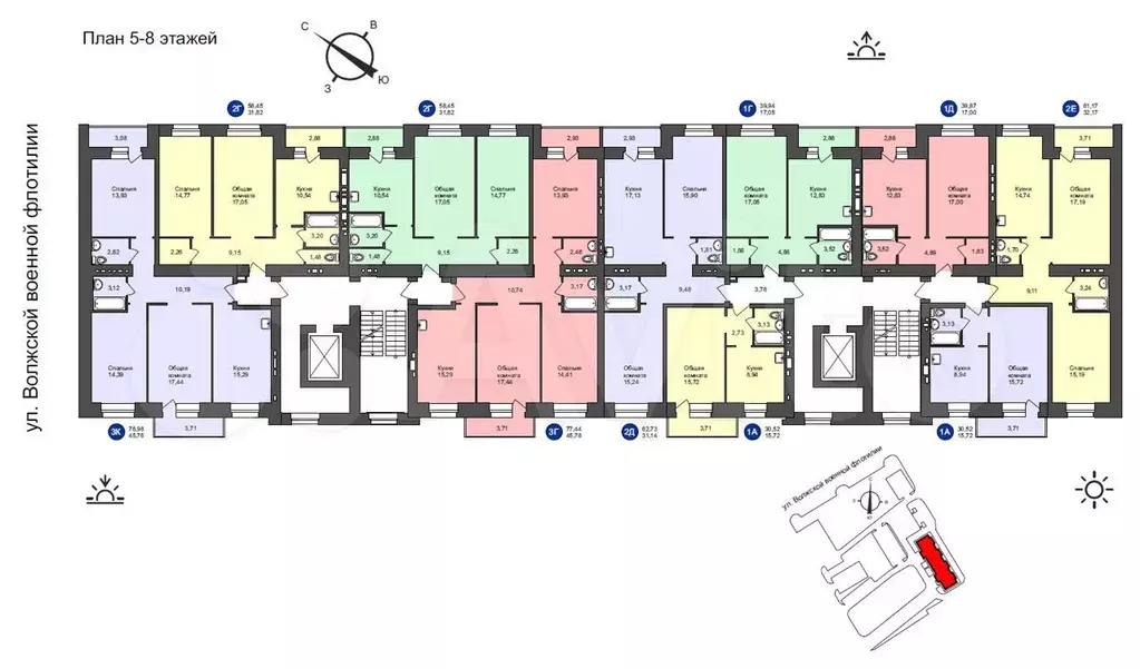 1-к. квартира, 31,6 м, 5/8 эт. - Фото 1