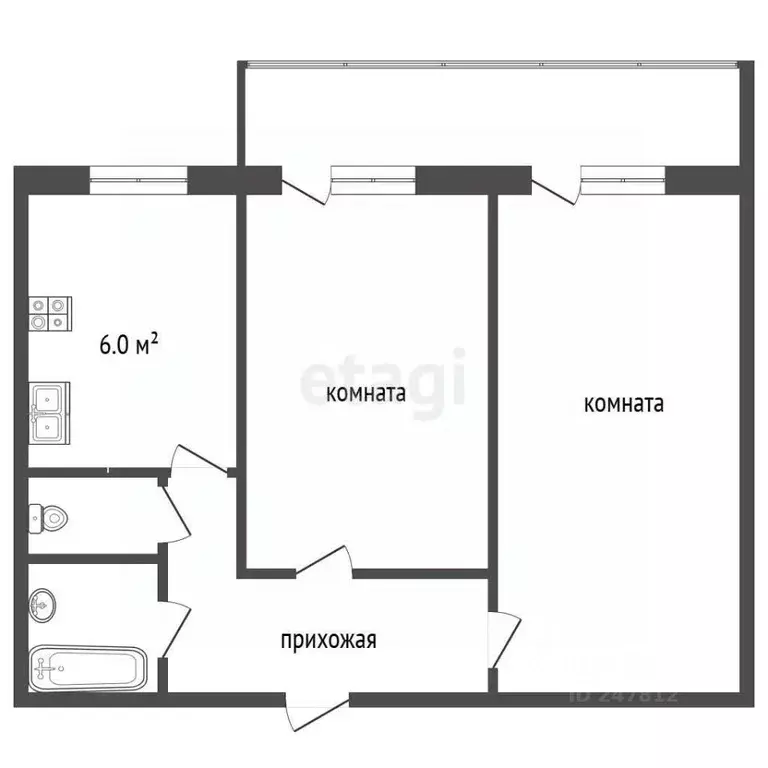 2-к кв. Московская область, Луховицы ул. Жуковского, 31а (47.3 м) - Фото 2