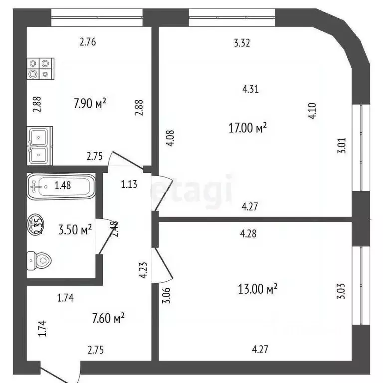 2-к кв. Чувашия, Чебоксары ул. Академика Королева, 11 (49.0 м) - Фото 2