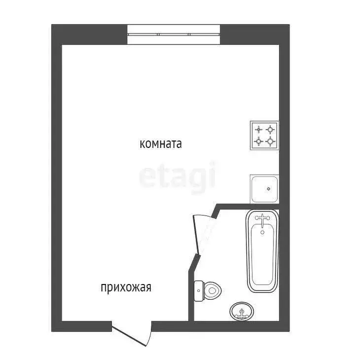 Квартира-студия: Красноярск, улица Калинина, 10 (16.2 м) - Фото 1