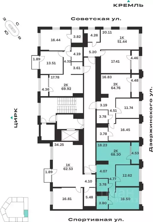 2-к кв. Тульская область, Тула ул. Болотникова, 4 (68.3 м) - Фото 1