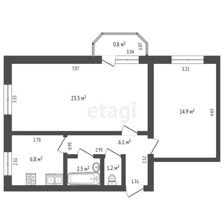 2-комнатная квартира: Саранск, Севастопольская улица, 46А (55 м) - Фото 0
