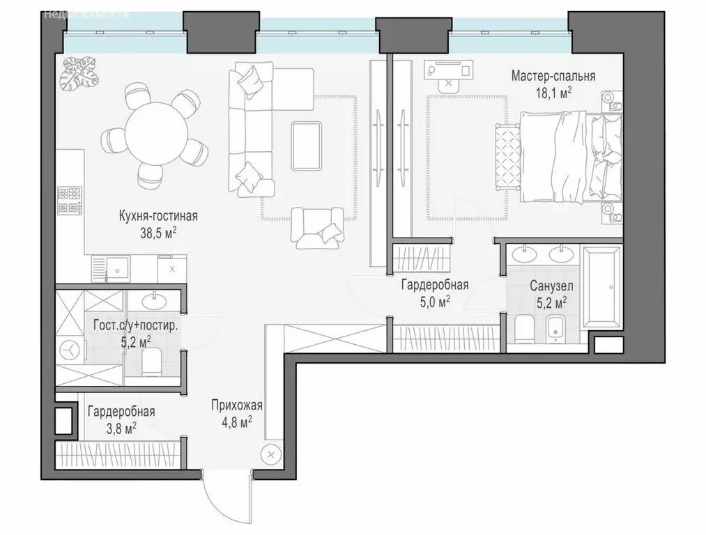 1-комнатная квартира: Москва, ЦАО, Тверской район, ЖК Ильинка 3/8 ... - Фото 1