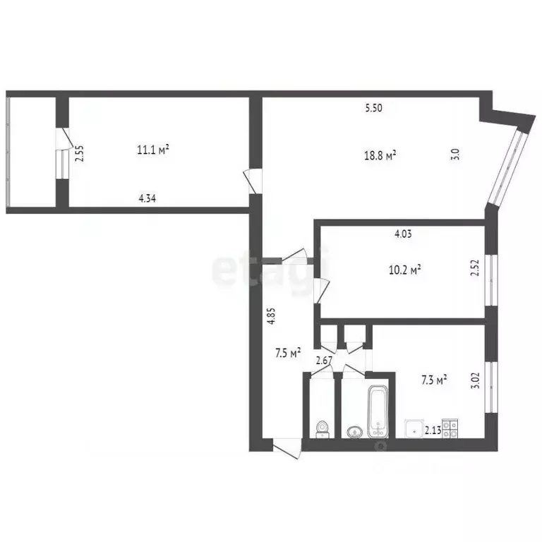 3-к кв. Архангельская область, Архангельск просп. Дзержинского, 19 ... - Фото 1