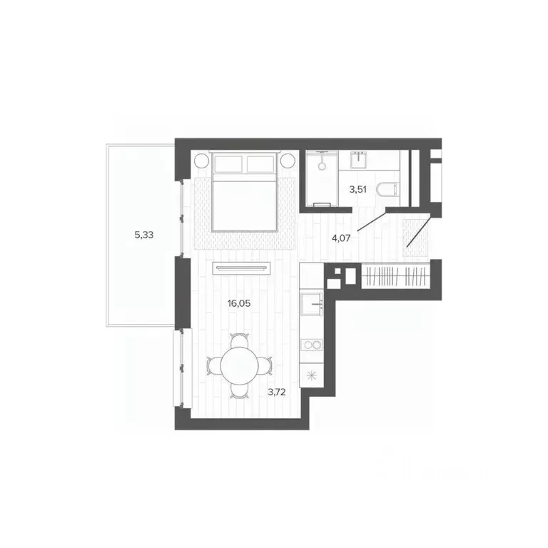 1-к кв. Алтайский край, Барнаул Жилплощадка мкр,  (32.68 м) - Фото 1