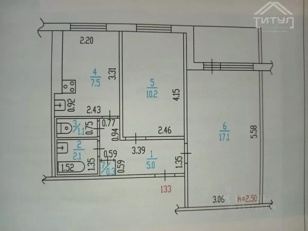 2-к кв. Алтайский край, Барнаул ул. Солнечная Поляна, 21 (43.0 м) - Фото 2