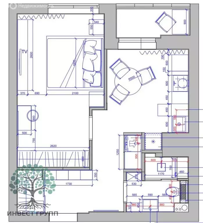 1-комнатная квартира: Самара, Революционная улица, 101Г (43.5 м) - Фото 1