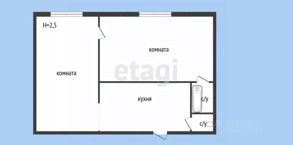 Комната Костромская область, Кострома ул. Терешковой, 8 (26.0 м) - Фото 1