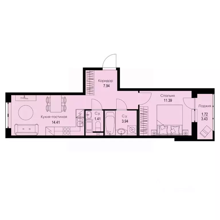 1-к кв. Ленинградская область, Всеволожский район, Заневское городское ... - Фото 1