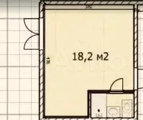 Апартаменты-студия, 18,2 м, 1/3 эт. - Фото 0