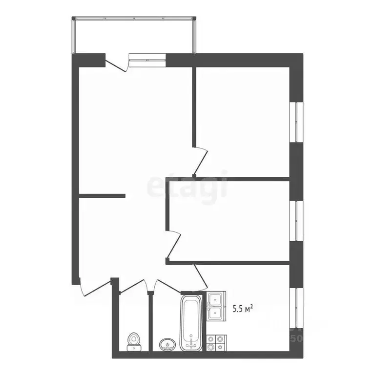 3-к кв. Владимирская область, Муром ул. Энгельса, 17 (53.0 м) - Фото 1