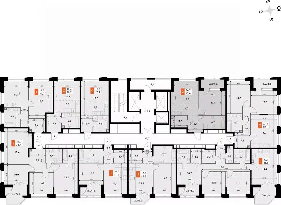 2-к кв. Нижегородская область, Нижний Новгород Черниговская ул. (49.6 ... - Фото 1