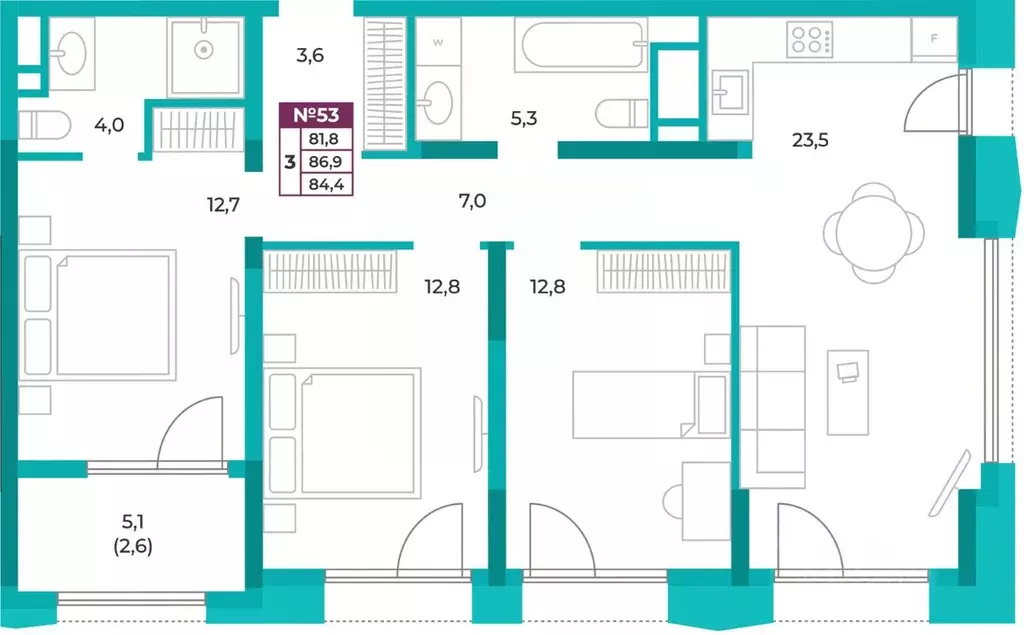 3-к кв. Крым, Симферополь ул. Воровского, 34 (84.4 м) - Фото 0